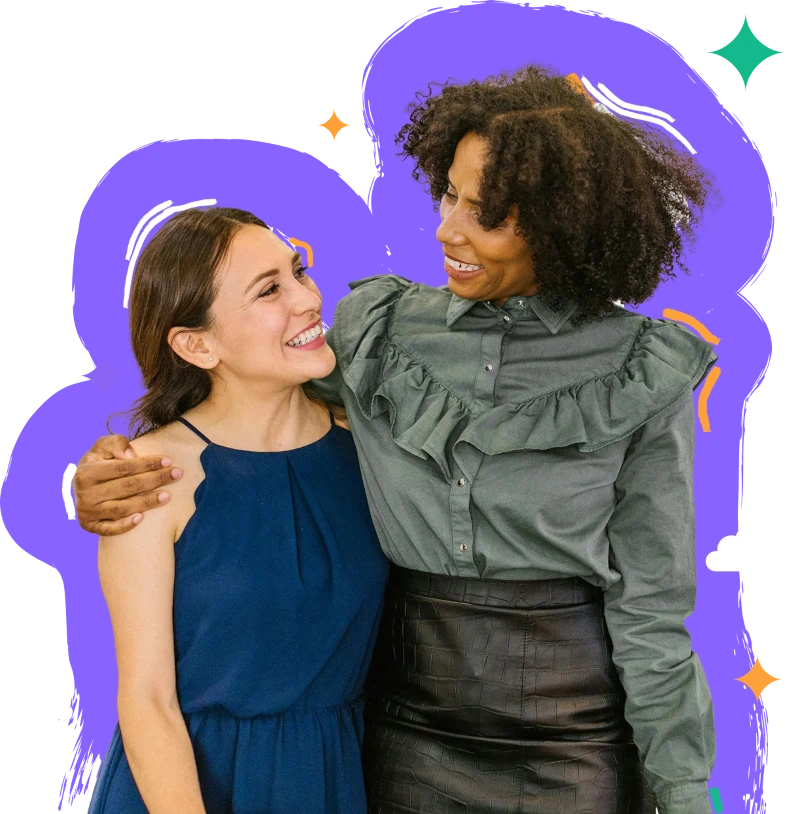 Two colleagues smiling